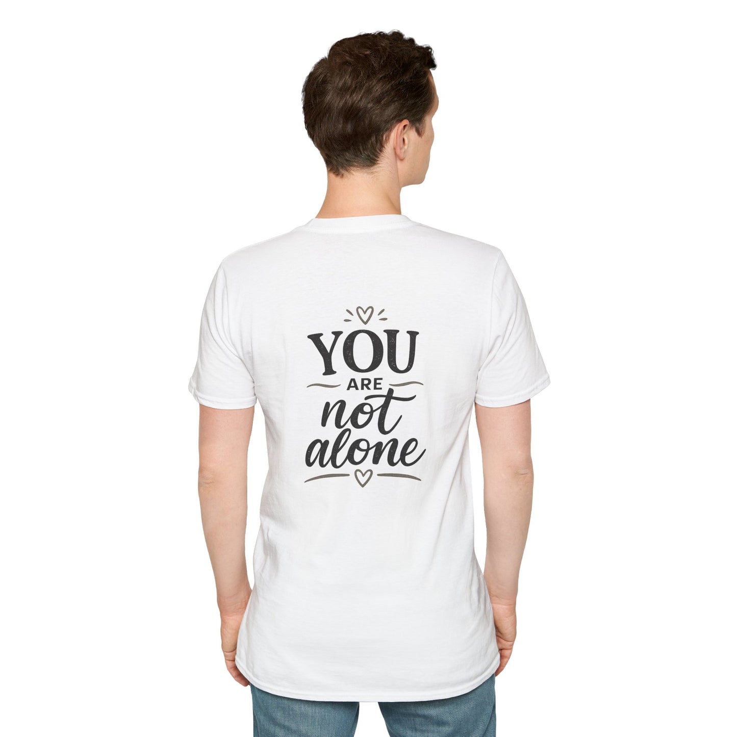 Men's Mental Health Tee — "On a Mission to Listen" / "You Are Not Alone"