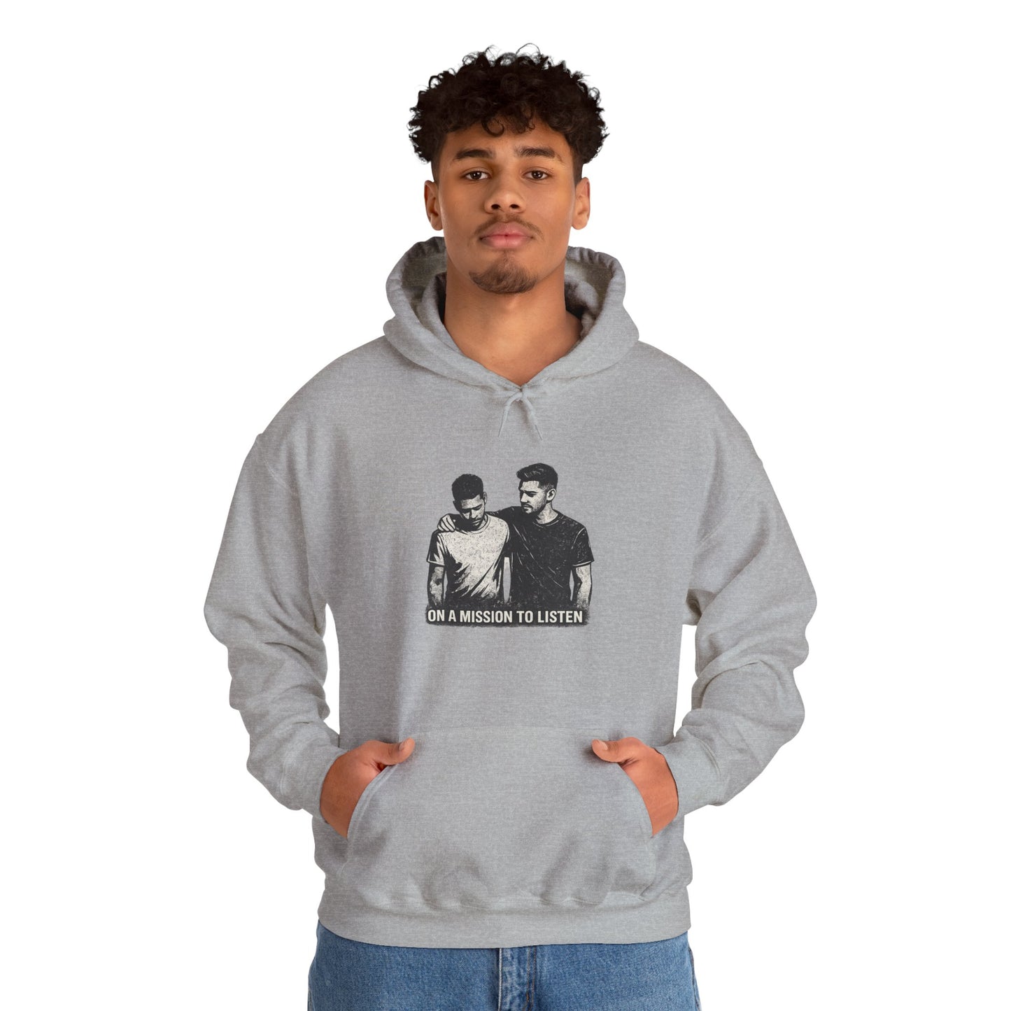 Mental Health Hoodie — "On a Mission to Listen" / "You Are Not Alone"