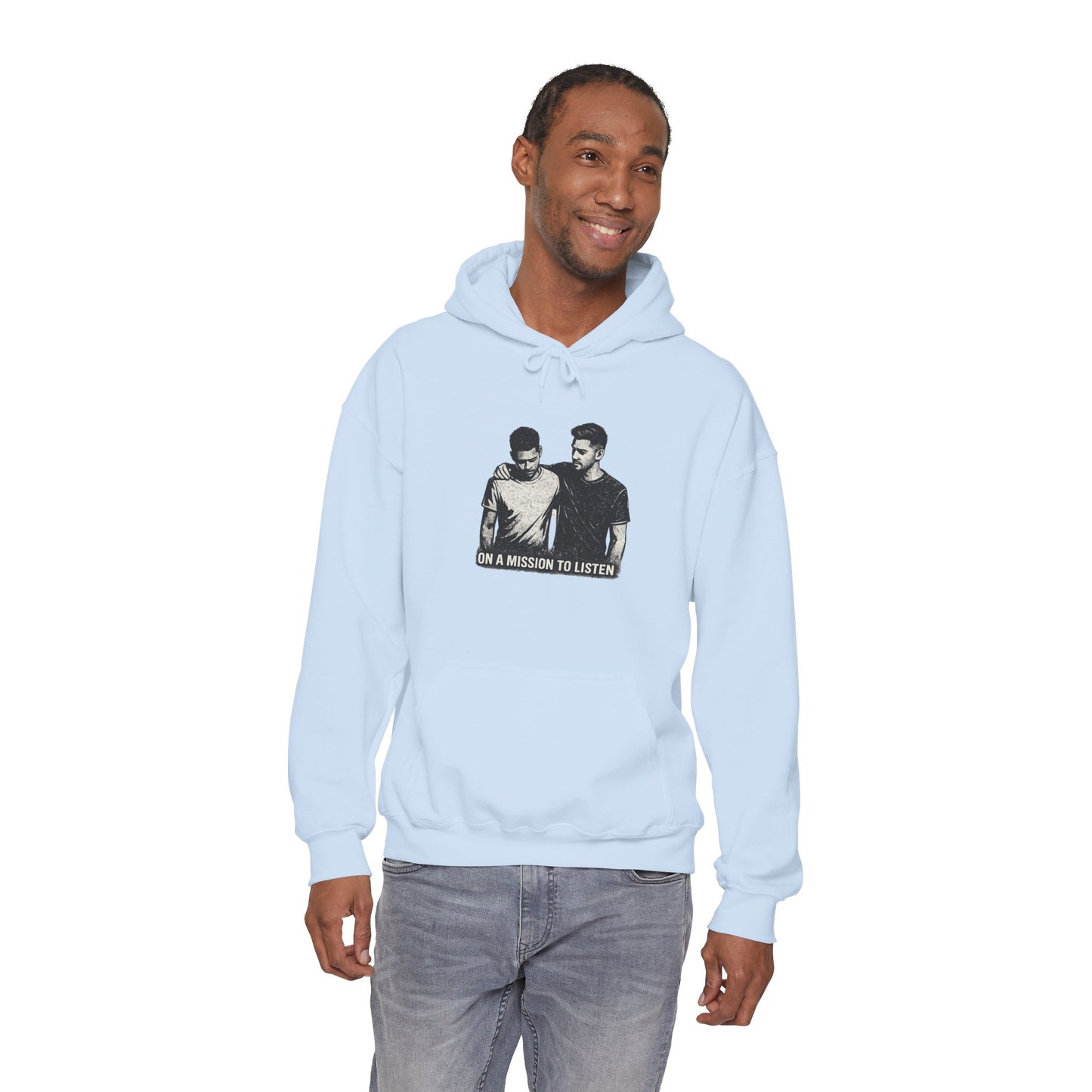 Mental Health Hoodie — "On a Mission to Listen" / "You Are Not Alone"
