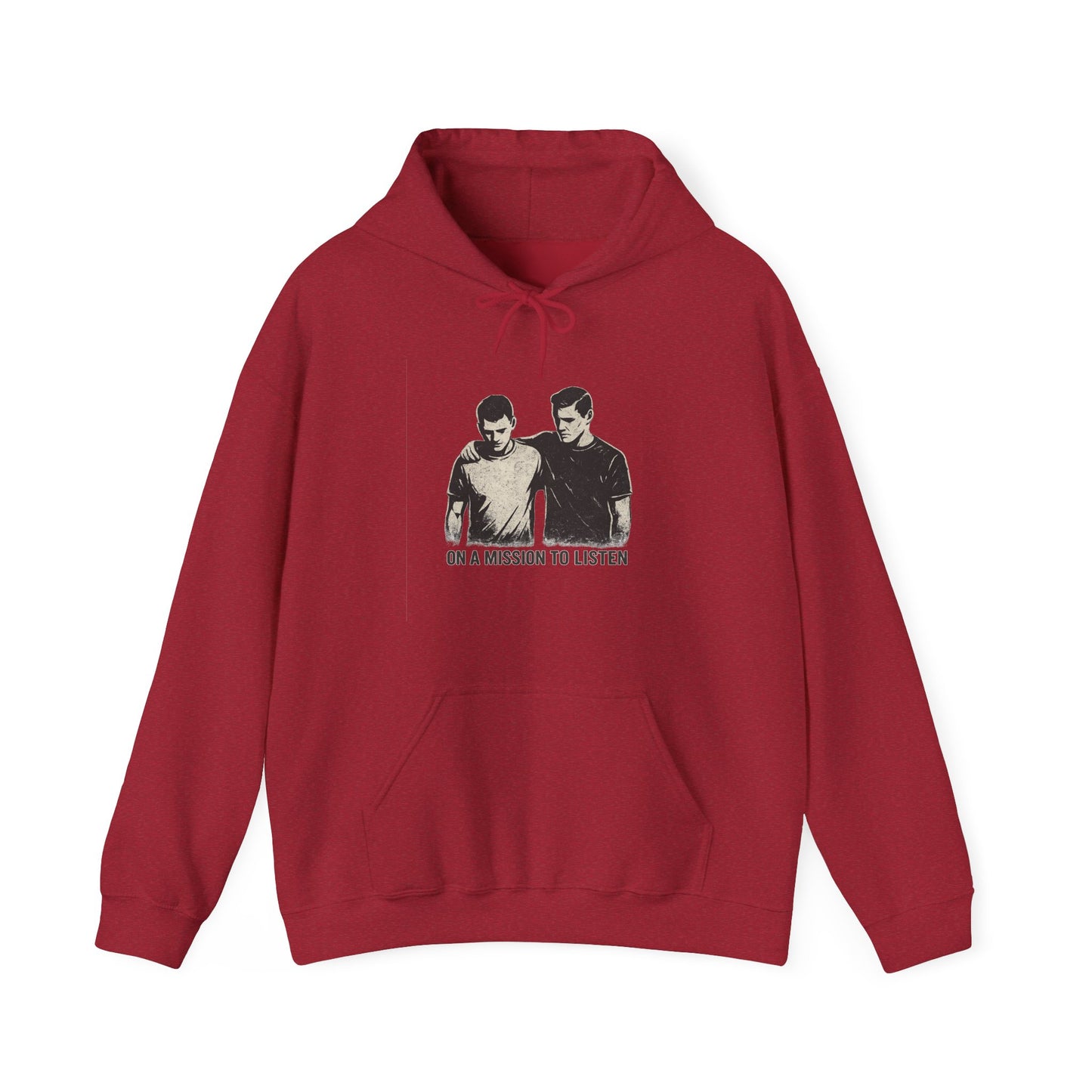 Men’s Mental Health Hoodie — “On a Mission to Listen” / “You Are Not Alone”