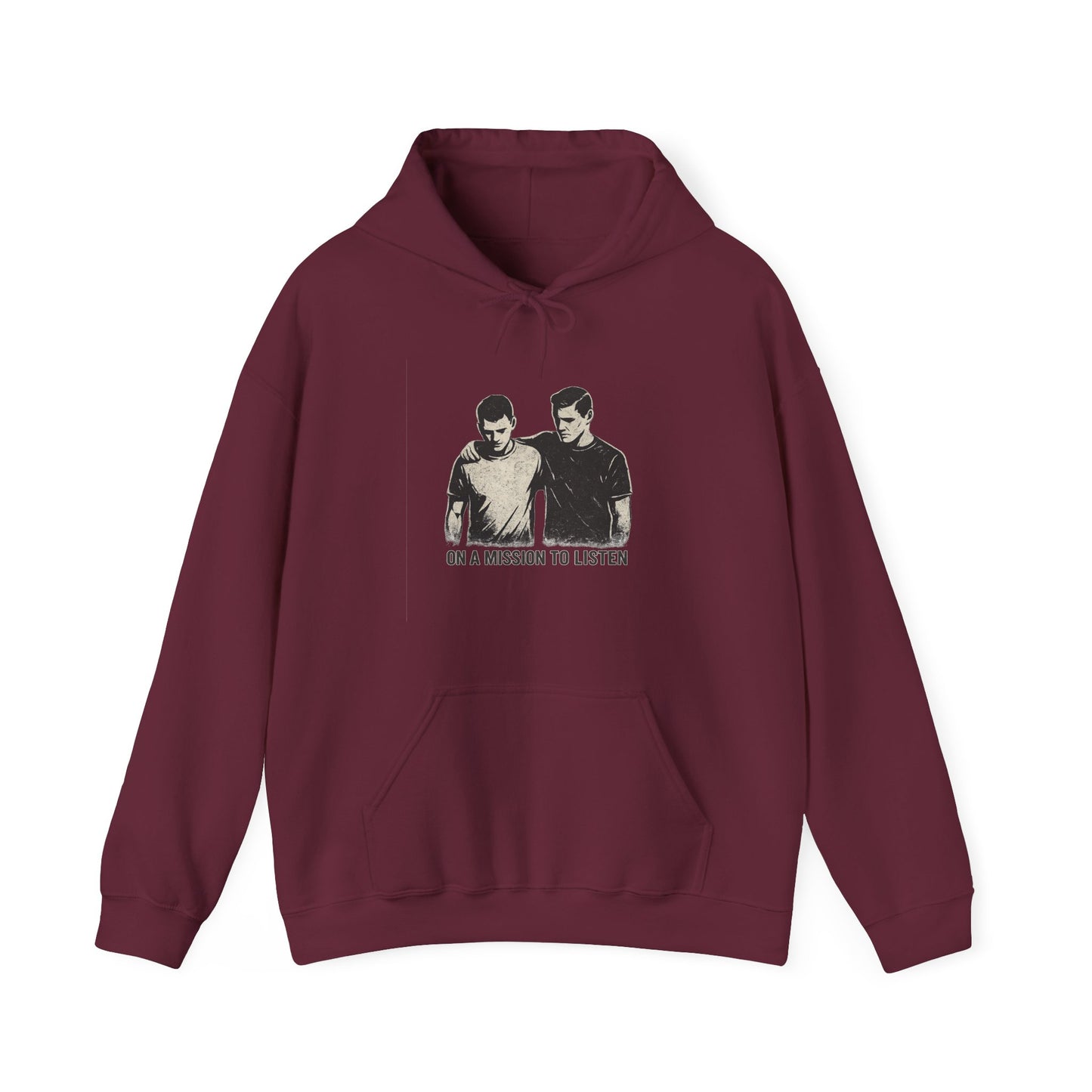 Men’s Mental Health Hoodie — “On a Mission to Listen” / “You Are Not Alone”