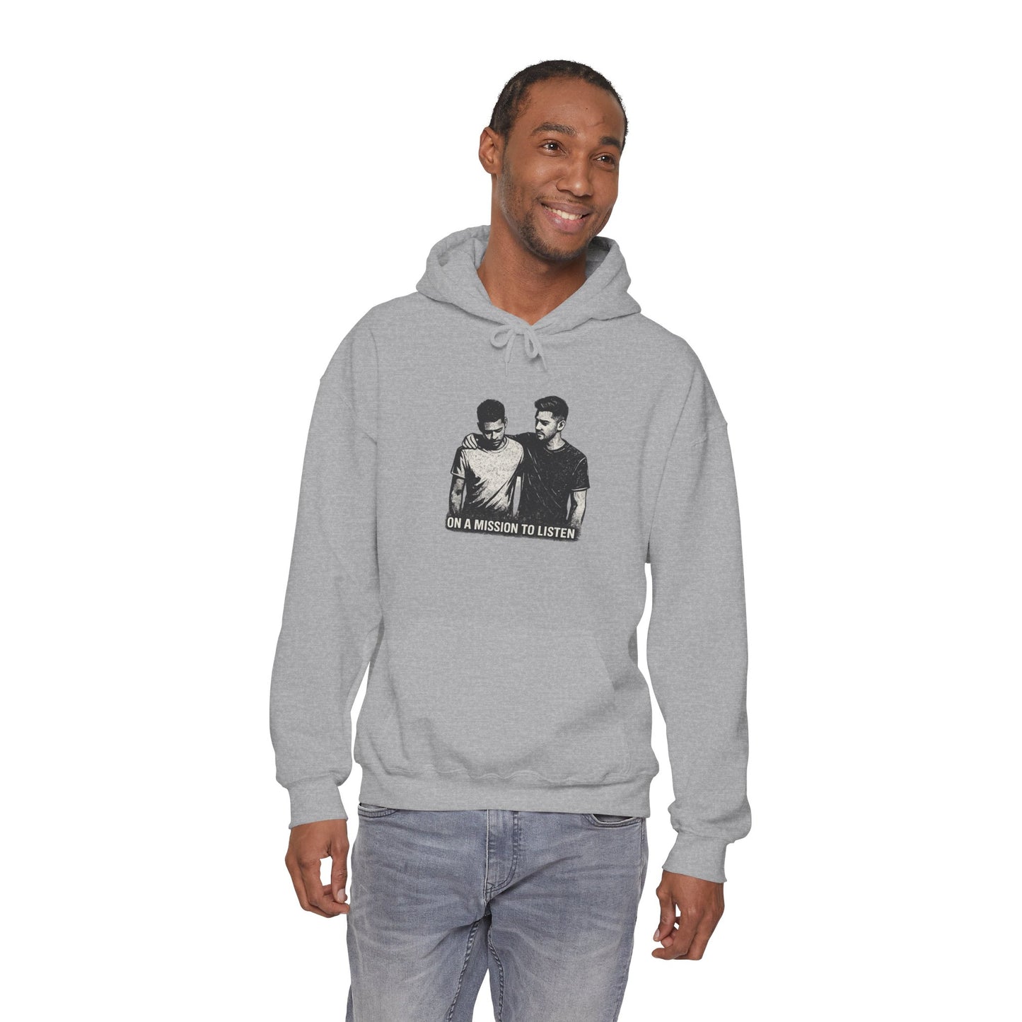 Mental Health Hoodie — "On a Mission to Listen" / "You Are Not Alone"