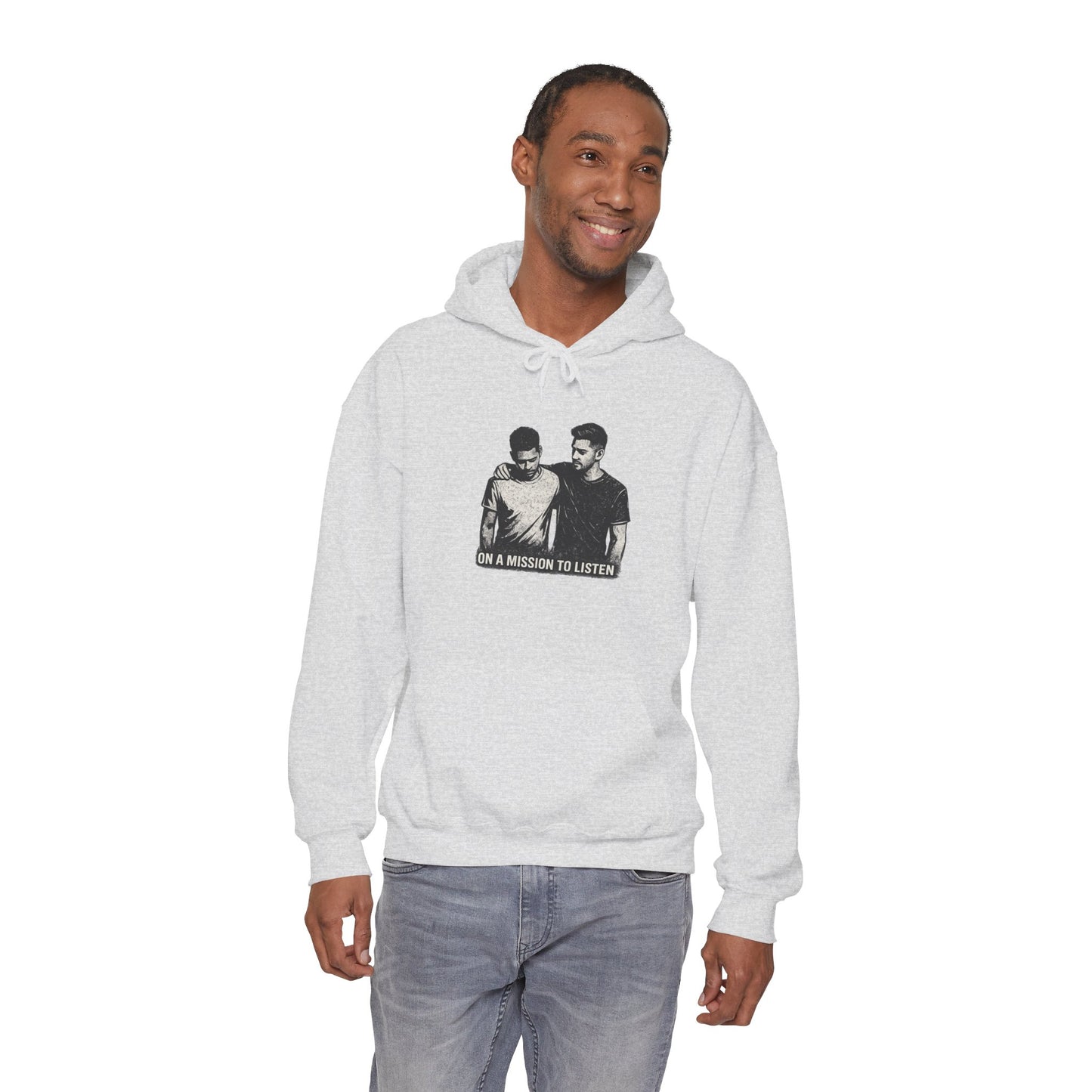 Mental Health Hoodie — "On a Mission to Listen" / "You Are Not Alone"