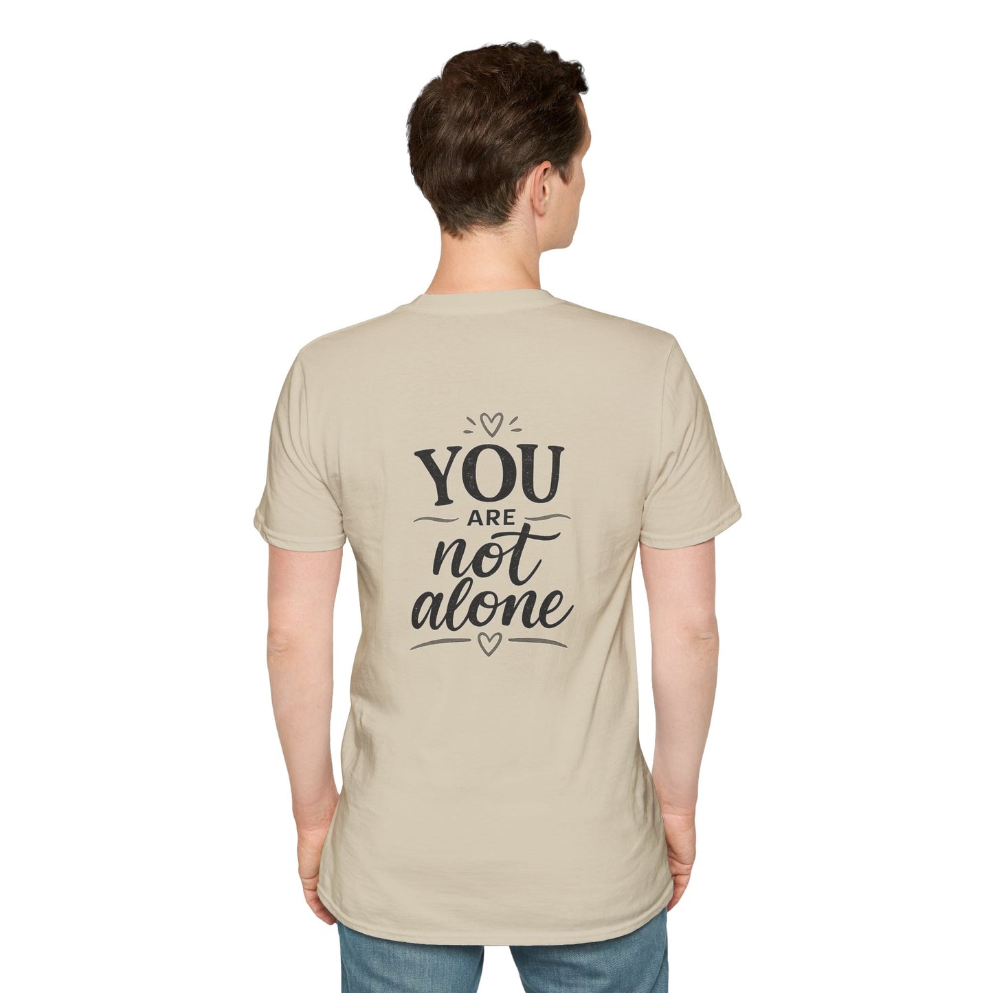 Men's Mental Health Tee — "On a Mission to Listen" / "You Are Not Alone"