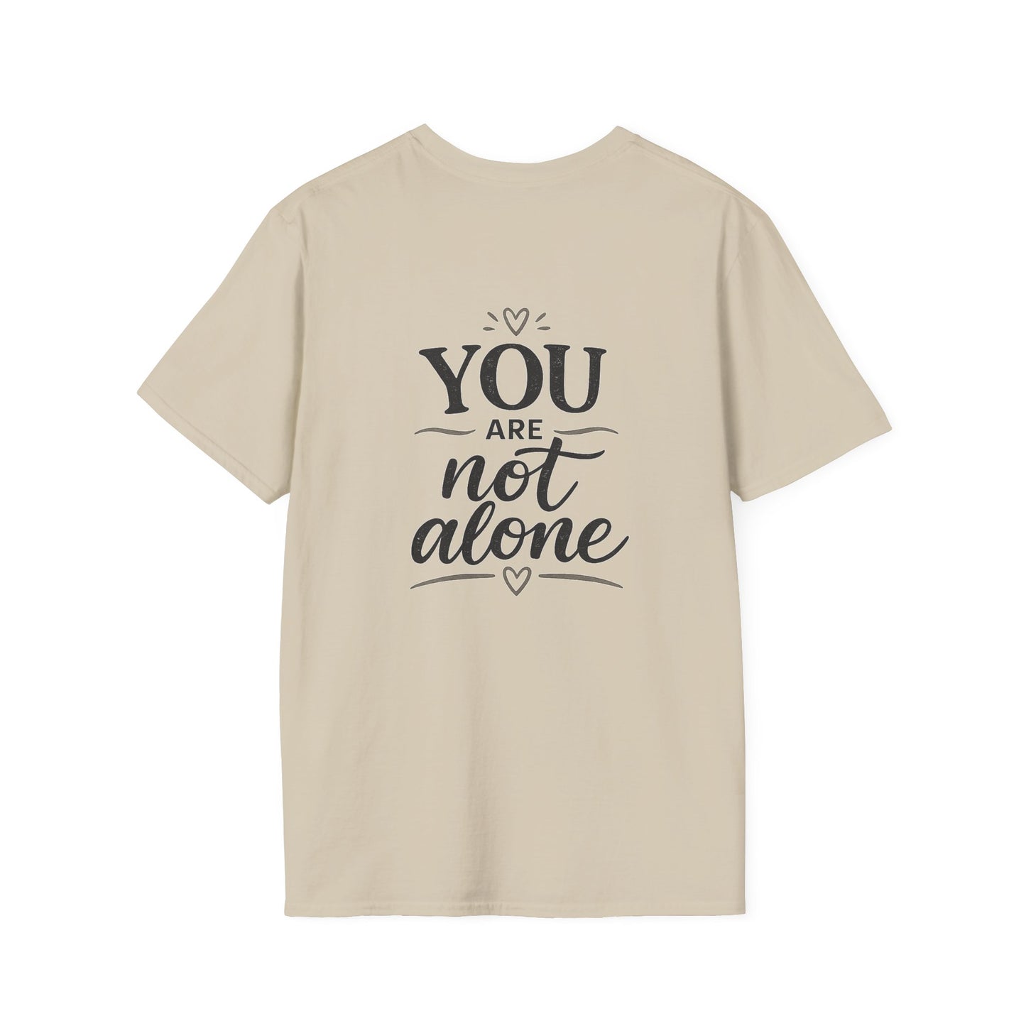 Men's Mental Health Tee — "On a Mission to Listen" / "You Are Not Alone"