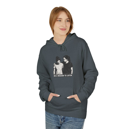 "On a Mission to Listen" Mental Health Support Hoodie — "You Are Not Alone" Conversation Starter