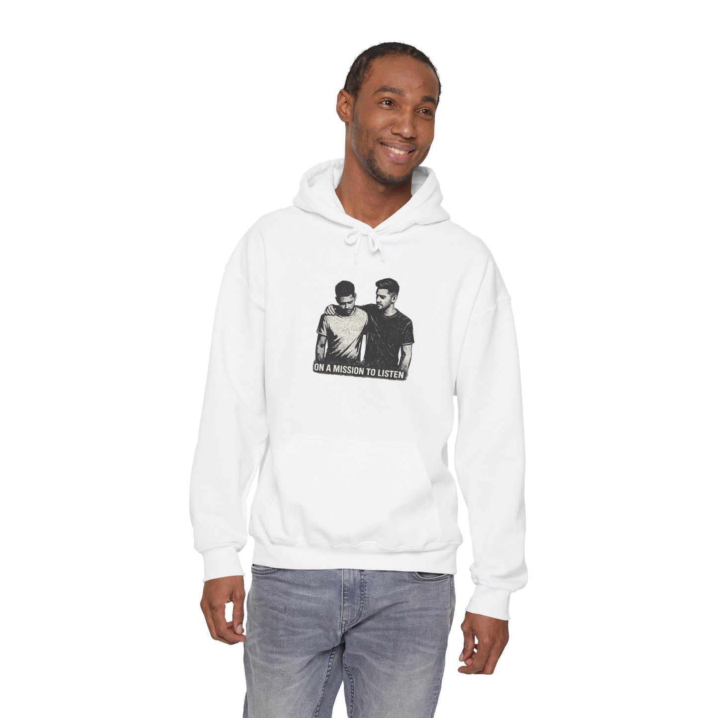 Mental Health Hoodie — "On a Mission to Listen" / "You Are Not Alone"
