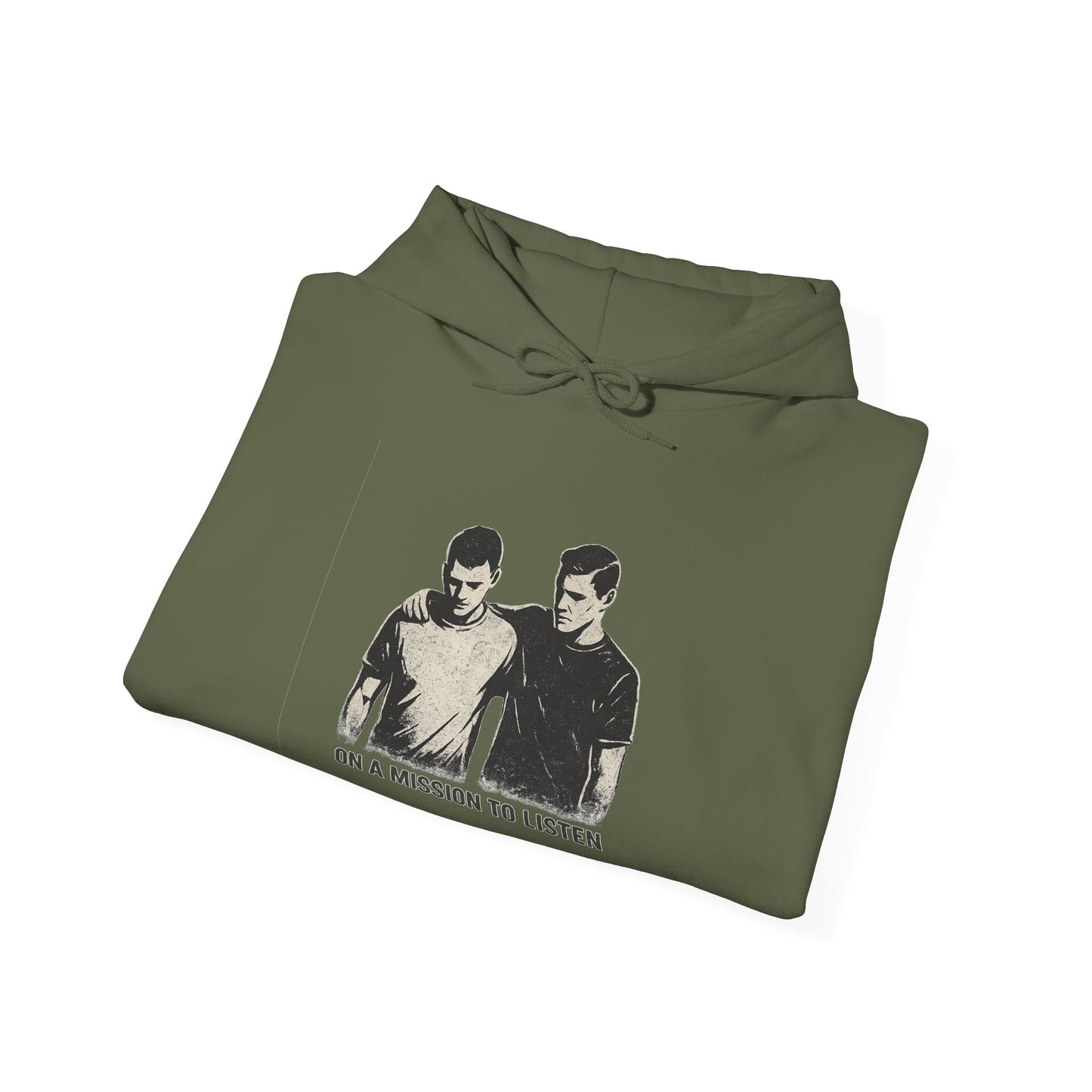 Men’s Mental Health Hoodie — “On a Mission to Listen” / “You Are Not Alone”