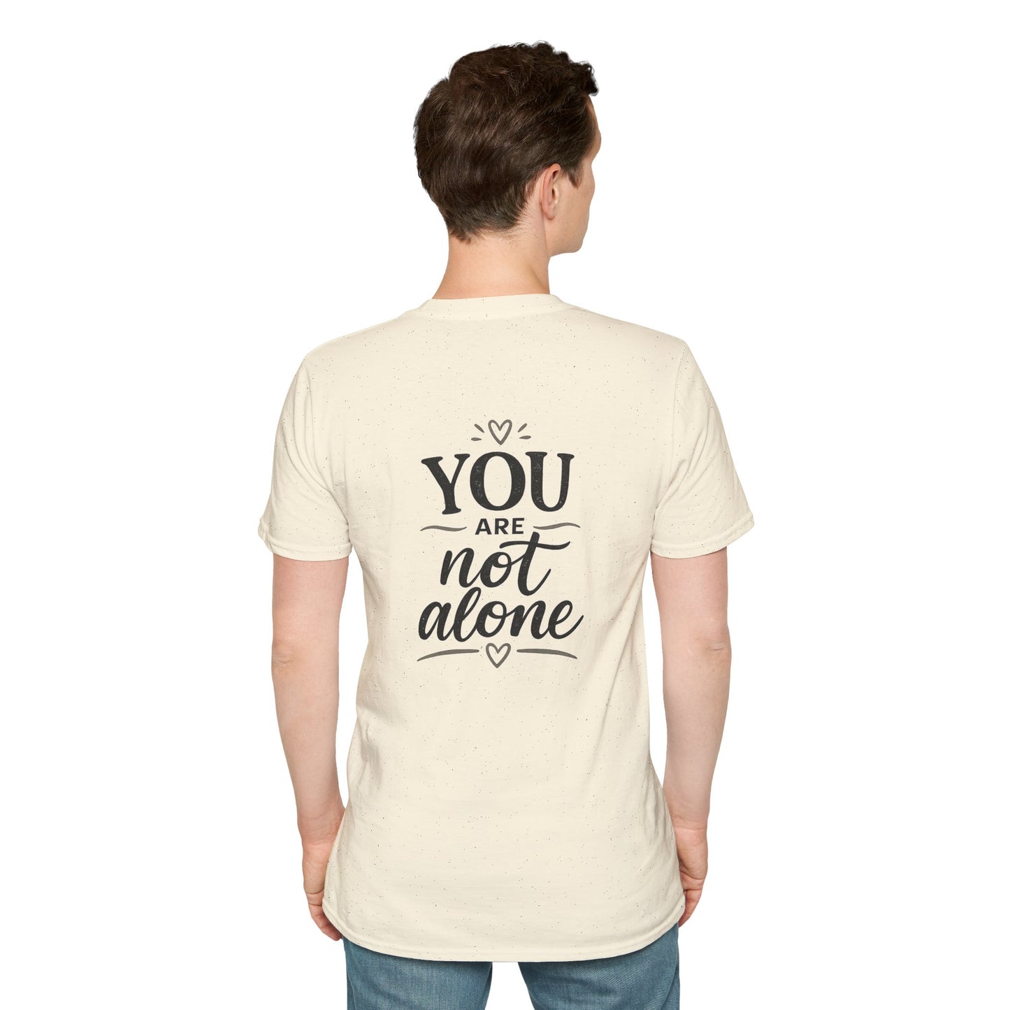 Men's Mental Health Tee — "On a Mission to Listen" / "You Are Not Alone"