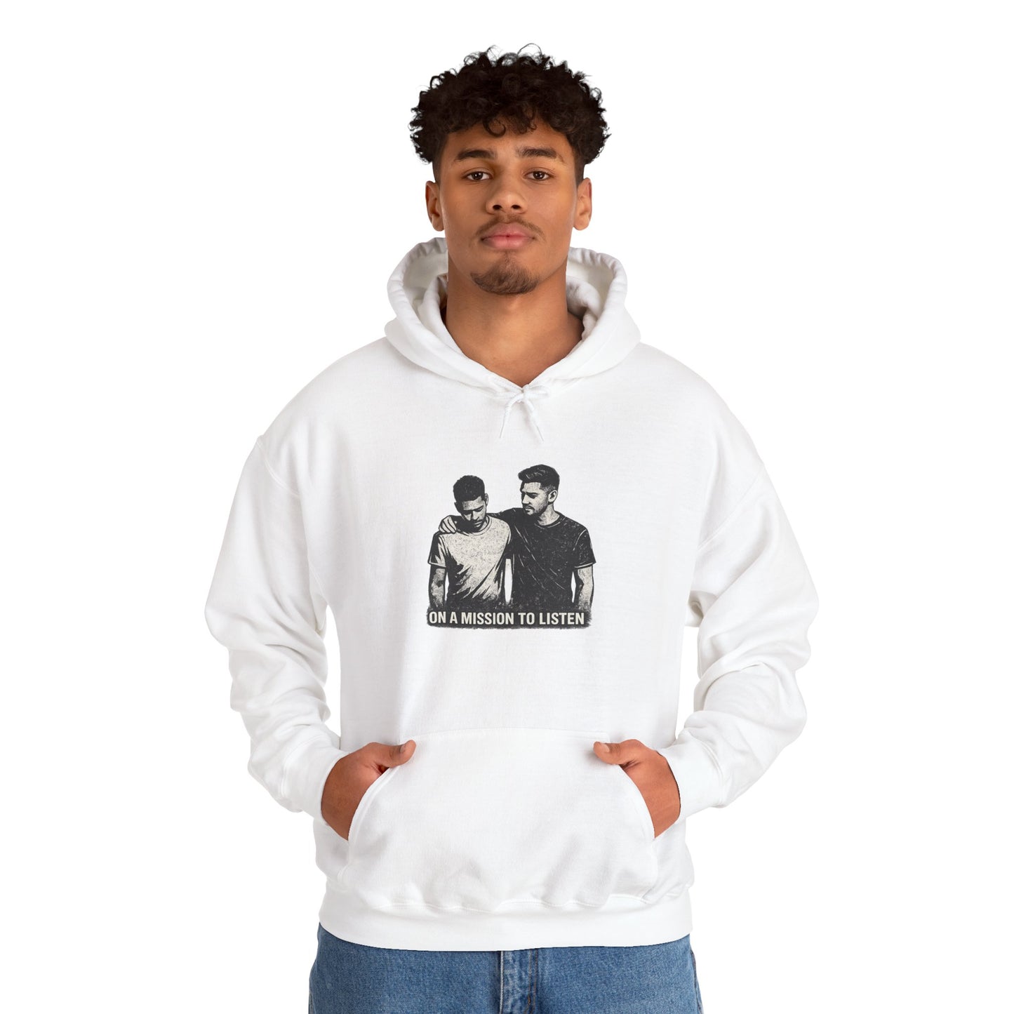 Mental Health Hoodie — "On a Mission to Listen" / "You Are Not Alone"