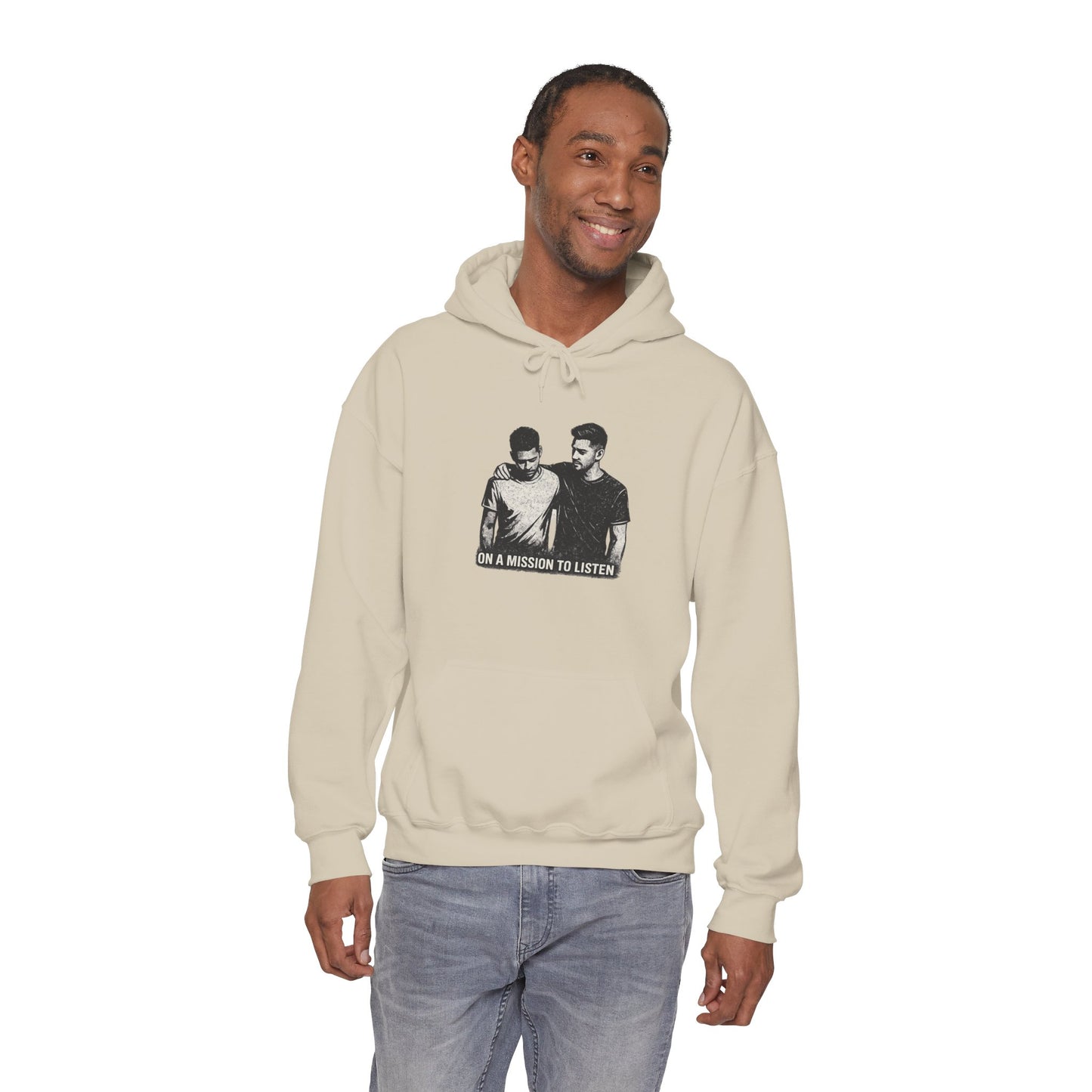 Mental Health Hoodie — "On a Mission to Listen" / "You Are Not Alone"
