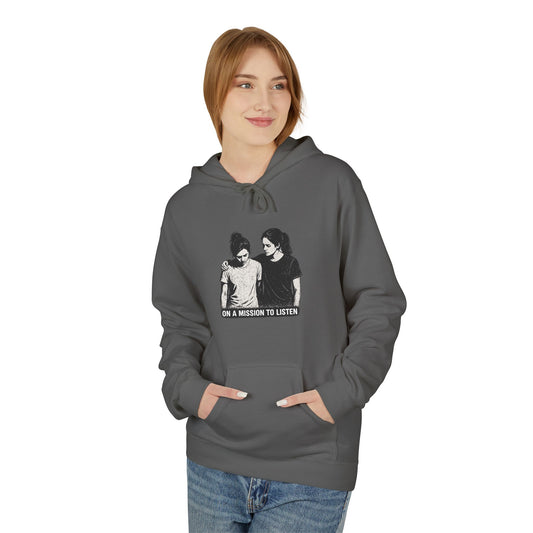 "On a Mission to Listen" Mental Health Support Hoodie — "You Are Not Alone" Conversation Starter
